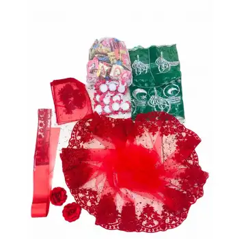 Kına Seti Kına Gecesi Seti Özel Bordo Duvak ile 121 parça