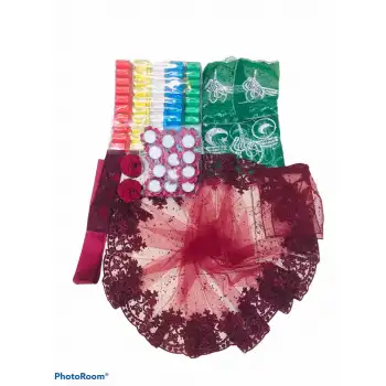 Kına Seti Kına Gecesi Seti Özel Bordo Duvak ile 71 parça