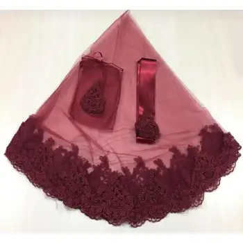 Bordo Kına Duvağı Kına Eldiveni Gelin Bel Kemeri Kına Malzemesi düğün malzemesi hediyeli