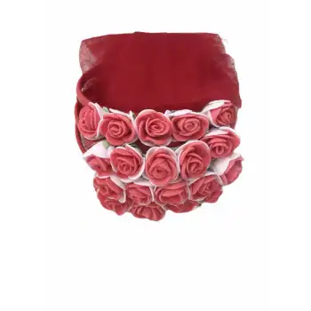 Kına gecesi malzemesi kına tac nedime duvağı kırmızı 10 adet