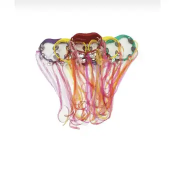 Plastik Kına Tefi Kurdeleli Metal Zilli Kına Gecesi Kına Malzemesi 5 det Tef