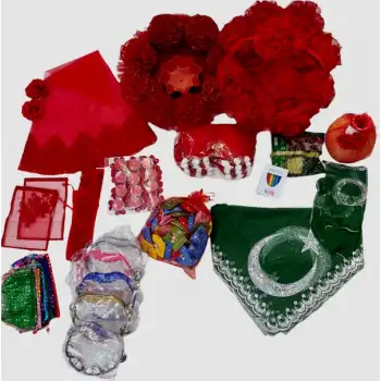 Kına Gecesi Seti 150 Parça Lüks Set Tam Kına Seti Kına Gecesi Malzemesi Kırmızı Renk