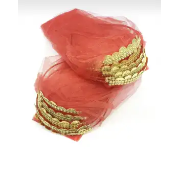 Kına Gecesi Kına Malzemeleri Nedime tacı Paralı Model kırmızı renk 10 adet