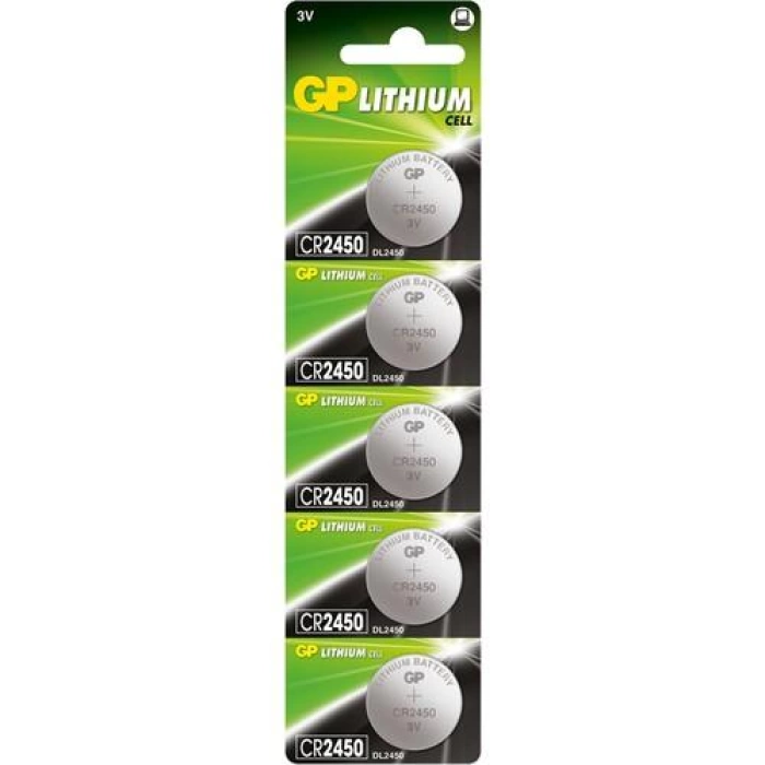 GP CR2450/DL2450 3V LİTHİUM DÜĞME PİL 5 ADET