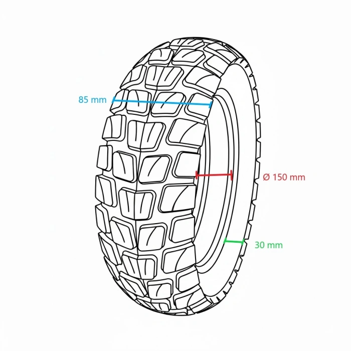 Dış Lastik - E-Scooter, 255x80, TT, TD-8009