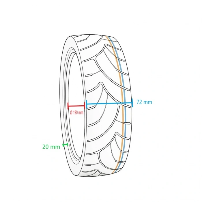 Dış Lastik - E-Scooter, 70/60-7.5, Tubeless, XC-8029