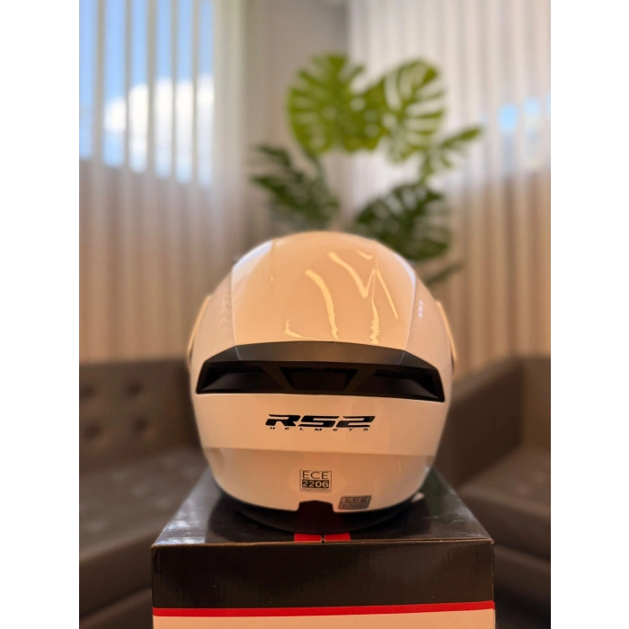 RS2 JK-902-1 ÇENE AÇILIR+GÖZLÜKLÜ KASK BEYAZ
