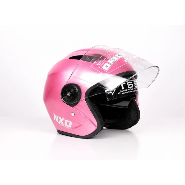 ÇENESİZ GÜNEŞ VİZÖRLÜ KASK NXO PEMBE