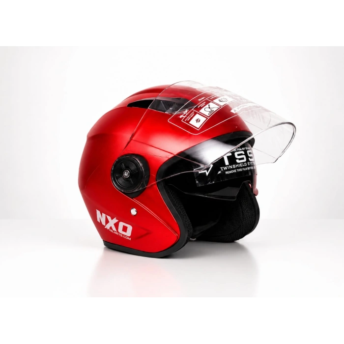 ÇENESİZ GÜNEŞ VİZÖRLÜ KASK NXO KIRMIZI
