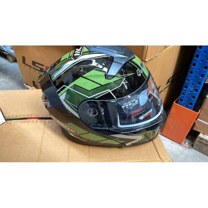 Çene Açılır Kask LS5 Siyah-Yeşil
