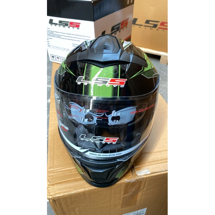 Çene Açılır Kask LS5 Siyah-Yeşil