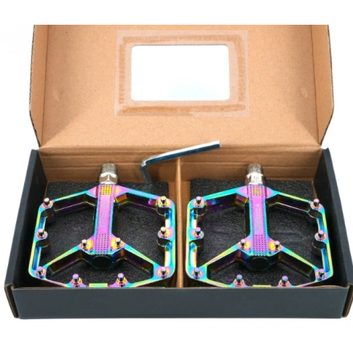 Meroca B632 Alüminyum Rulmanlı Platform Bisiklet Pedalı Rainbow