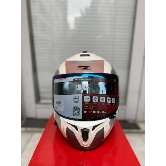 SPYDER Kask Fullface Çene Sabit BEYAZ-PEMBE