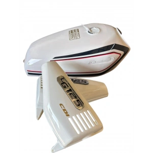 Cg125 Benzin Depo Yan Kapak Set Beyaz