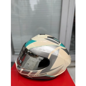 SPYDER Kask Fullface Çene Sabit BEYAZ-TURKUAZ