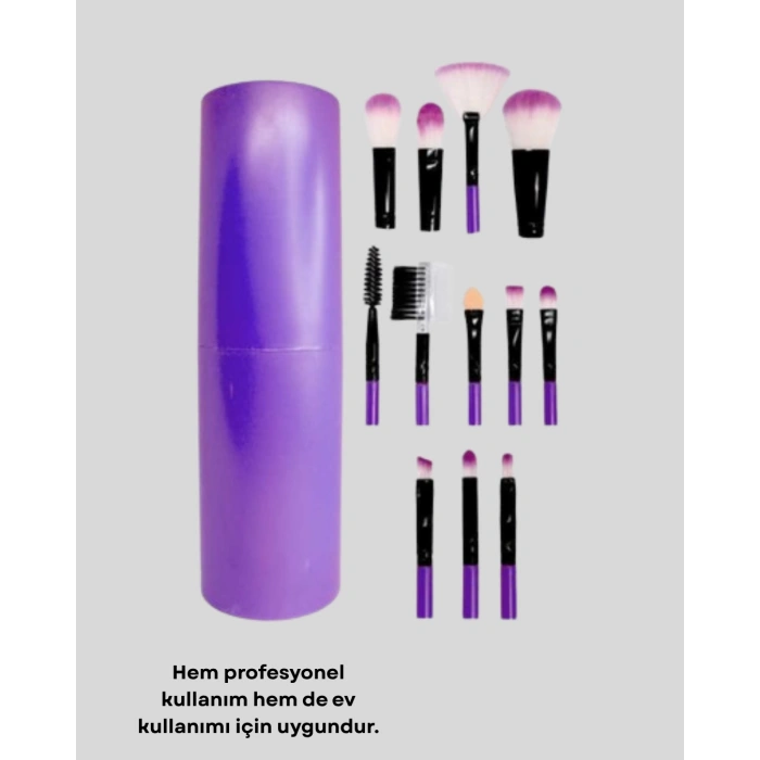 12’li Profesyonel Makyaj Fırça Seti – Dökülmeyen Yumuşak Kıllı, Ergonomik Tasarım