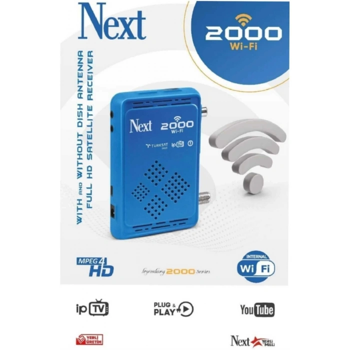 Next 2000 DAHİLİ Wİ-Fİ S ÇANAKLI - ÇANAKSIZ FULL HD UYDU ALICISI
