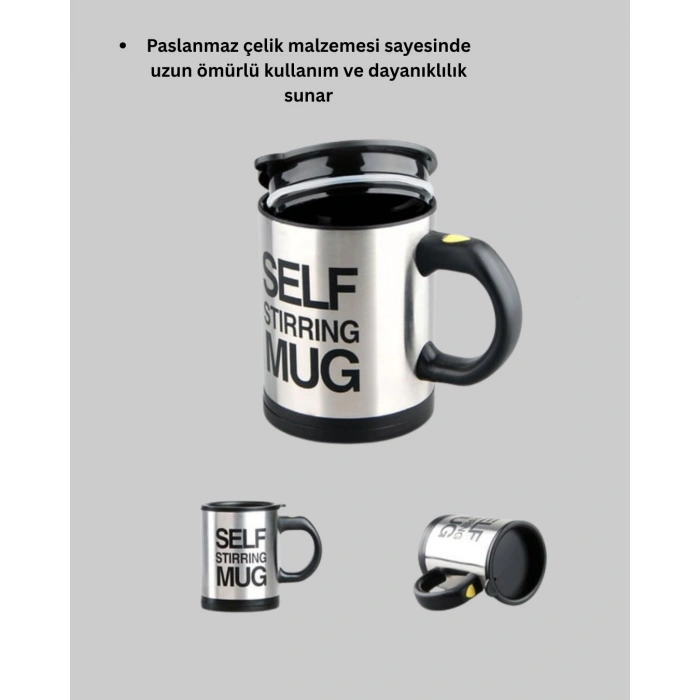 Akıllı Kendi Kendini Karıştıran Termal Kupa – Paslanmaz Çelik