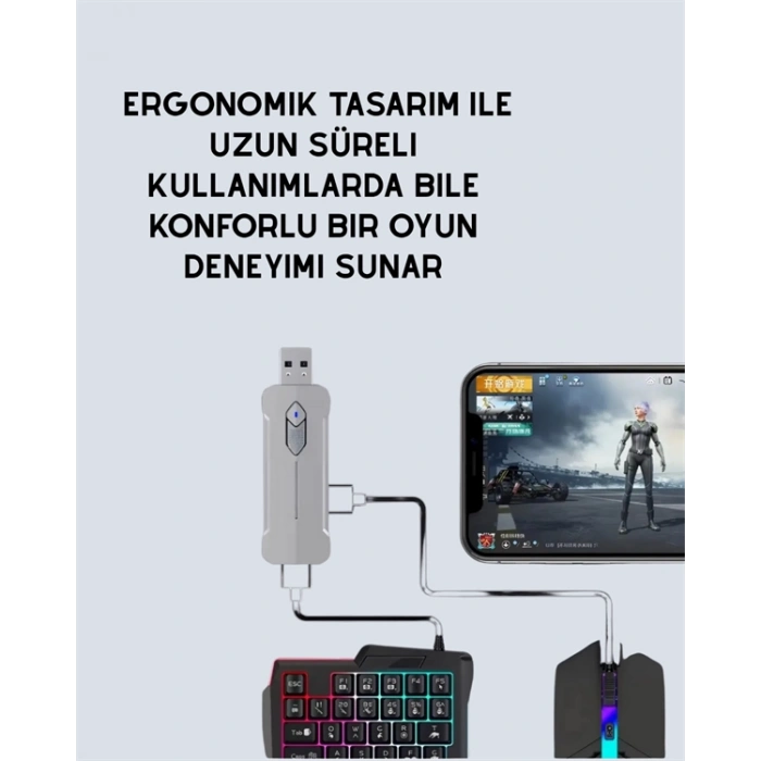 Android Uyumlu Klavye Mouse Oyun Seti – Gecikmesiz Bağlantı, Tak-Çalıştır Özellikli