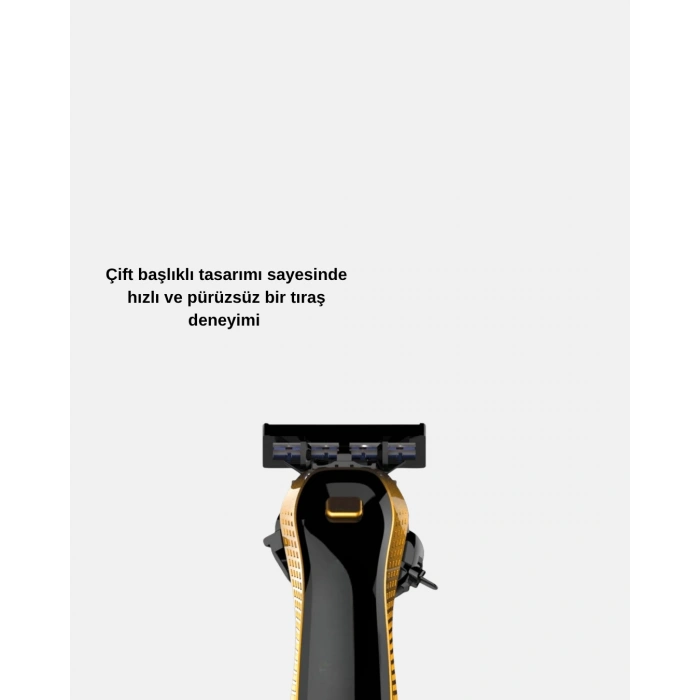 Çift Başlıklı, Sinek Kaydı Tıraş Makinesi, Su Geçirmez ve Şarjlı