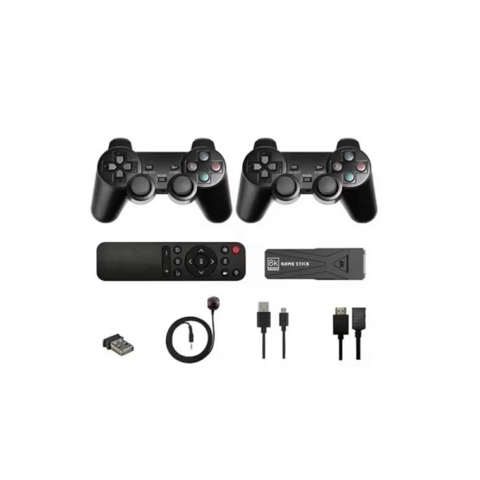 Game Stick Çift Oyun Konsolu Smart TV Game Box 8k Ultra HD 64 Gb