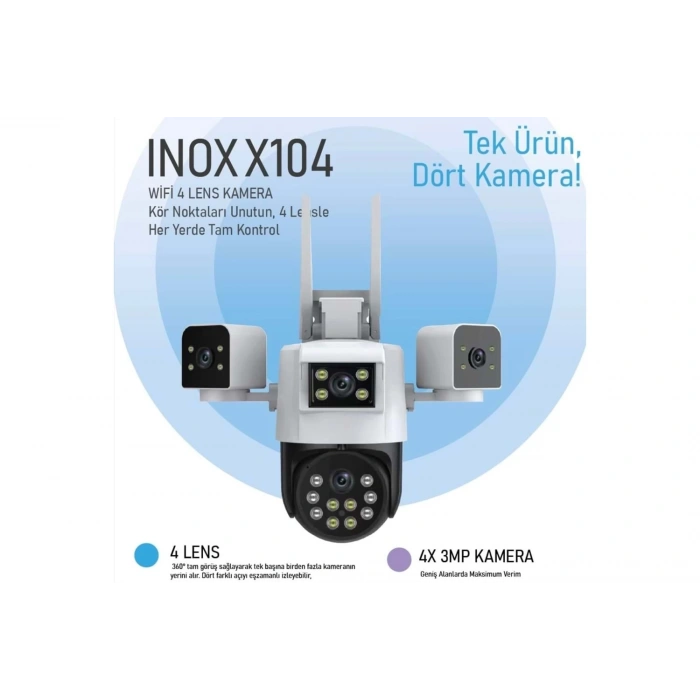 INOX-X104 4X3MP DÖRT LENSLİ WİFİ PTZ KAMERA