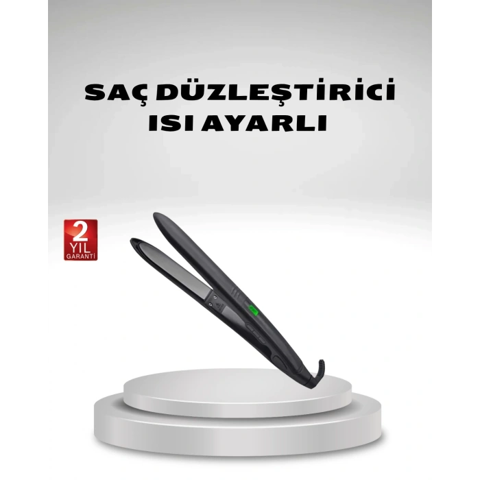 Isı Ayarlı Saç Düzleştirici Titanyum Seramik Plaka, Dijital Ekran