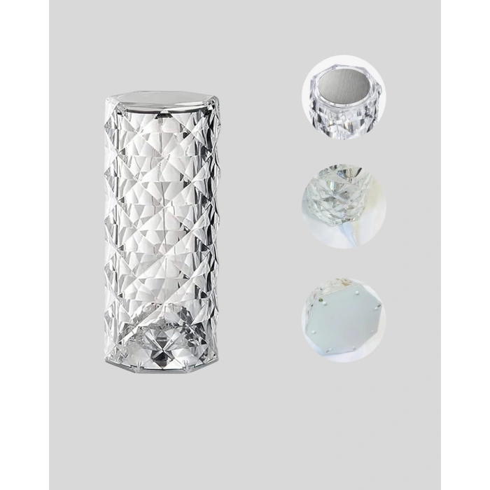 Kristal RGB LED’li Kumandalı Masa ve Gece Lambası – Renkli Işık Modlarıyla Şık Dekoratif Aydınlatma