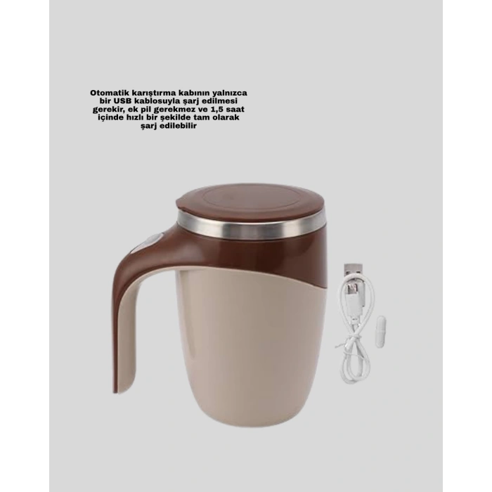 Paslanmaz Çelik Şarjlı Karıştırma Kupa – Otomatik Manyetik Blender Fincan