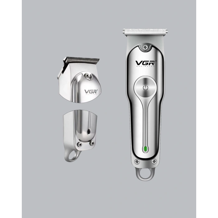 Profesyonel Gümüş Şarjlı Tıraş Makinesi – 3 Başlık, 120 Dakika Kullanım Süresi, Kompakt ve Hafif Tasarım