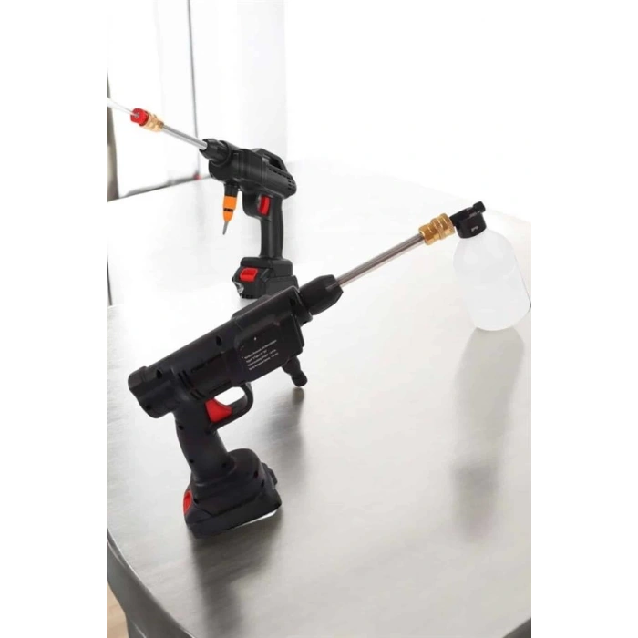 Şarjlı Oto Yıkama Tabancası Su Basınçlı Hazneli Bataryalı