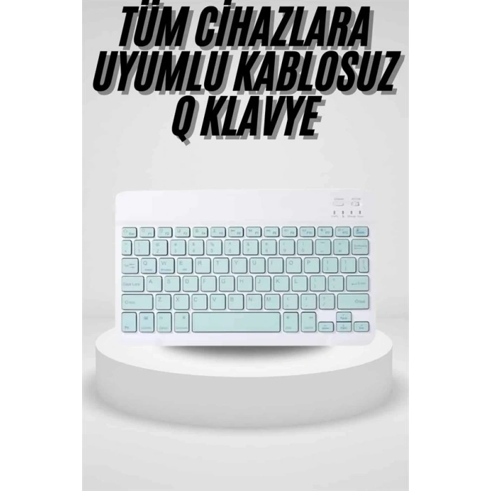 Uyumlu Kablosuz Bluetooth Şarj Edilebilir Mini Q Klavye