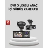 Full HD Üç Kameralı Araç Kamerası 170° Geniş Açılı ve Park Destekli