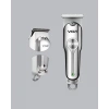 Gümüş Desenli Şarjlı Tıraş Makinesi – 120 Dakika Çalışma Süresi, 3 Başlıklı