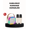 Karaoke Hoparlör Taşınabilir Çift Mikrofonlu ve LED Işıklı Bluetooth 5.0