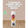 Şarjlı Blender – 12 Bıçaklı, 450 ml Kapasiteli, Taşınabilir Tip-C Mikser