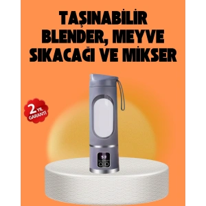 12 Bıçaklı Şarjlı Meyve Sıkacağı – Tip-C Taşınabilir Blender 450 ml