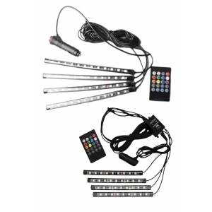 12Lİ Şerit Led Işık RGB Sese ve Müziğe Duyarlı Araç İçi Ayak Altı