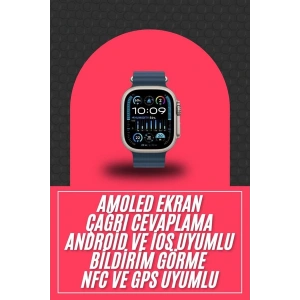 49mm Akıllı Saat Amoled Ekranlı Kadın Erkek Kol Saati Plastik Kordon