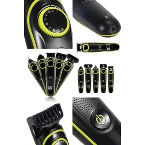 5 Başlıklı Şarjlı Tıraş Makinesi Kablosuz Saç Sakal Burun Tıraşına Uygun