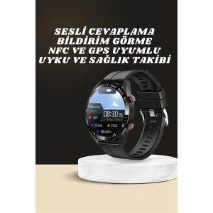 Akıllı Saat Amoled Ekran Metal Ve Deri Kordonlu Uyku ve Sağlık Takibi Titreşimli