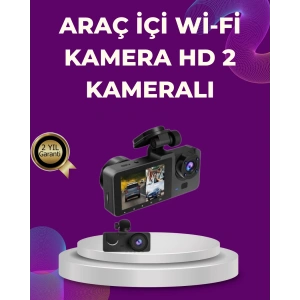 Araç İçi Dikiz Kamerası Sürüş Kaydedici 3 Lensli DVR Kamera