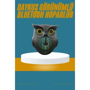 Baykuş Görünümlü Işıklı Bluetooth Speaker Bluetooth Hoparlör