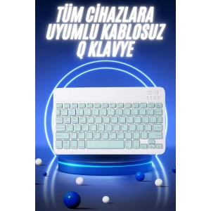 Bluetooth Şarj Edilebilir Mini Q Klavye Kablosuz Taşınabilir