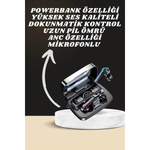 Dijital Göstergeli Powerbank Kulaklık ve 7 Kordonlu Yeni Nesil Akıllı Saat Amoled Ekran