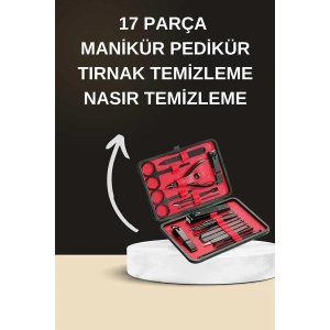 Elektrikli Manikür Pedikür Seti İkili Set 17 Parça Tırnak Bakımı Nasır Temizleme Tırnak Şekillendirme