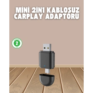 Kablosuz CarPlay Adaptörü – USB-A & Type-C Uyumlu Hızlı Bağlantı Cihazı