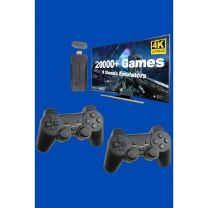 Retro Oyunlar 4k Game Stick 2.4g Kablosuz Çift Kol 3500 Oyun Atari