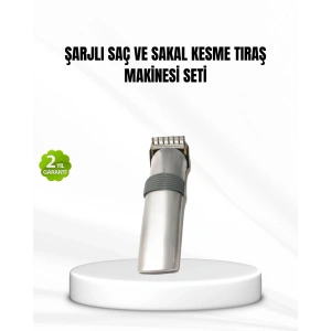 Şarjlı Saç ve Sakal Kesme Makinesi – Paslanmaz Çelik Bıçak, Ayarlanabilir Başlık