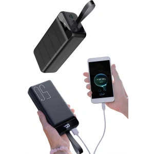 Taşınabilir Powerbank 50.000 mAh 4 Girişli Hızlı Şarj Led Göstergeli Fenerli Şarj